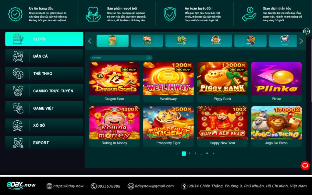8Day - Trang chủ 37 Giao dien sanh Slots 8 DAY
